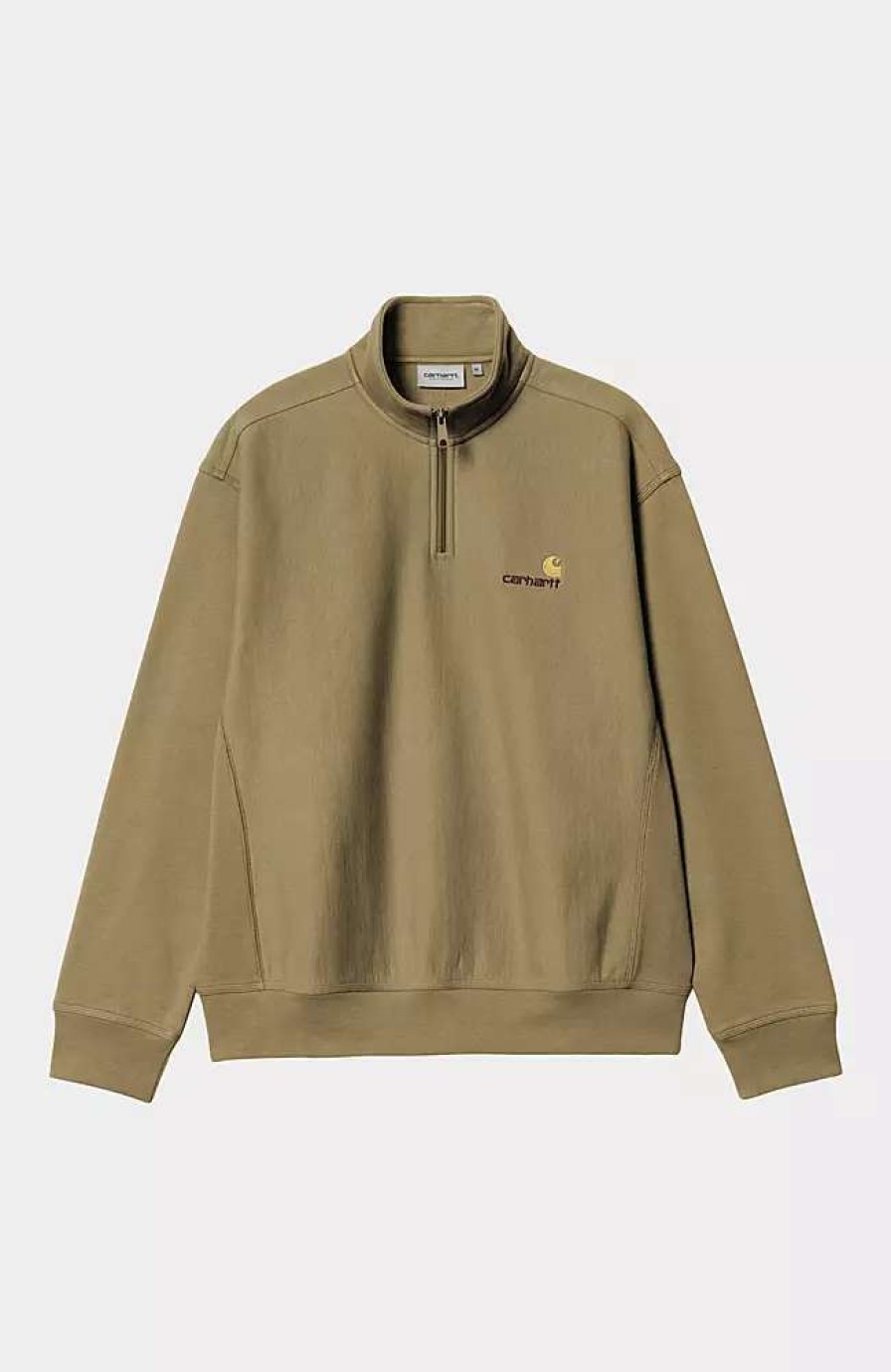 Clothing * | Carhartt Wip Half Zip American Script Sweatshirt