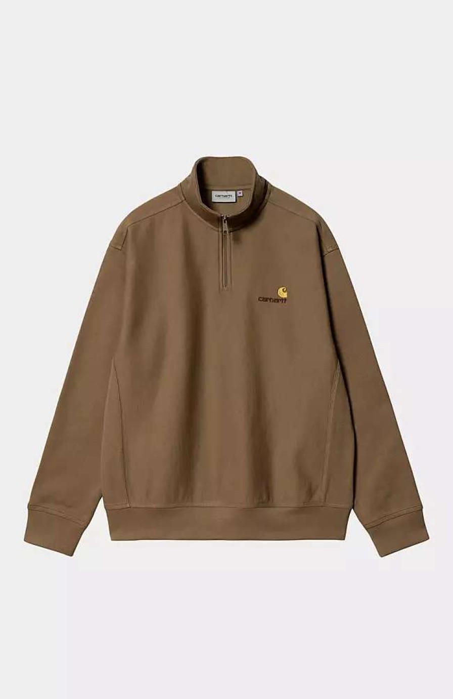 Clothing * | Carhartt Wip Half Zip American Script Sweatshirt