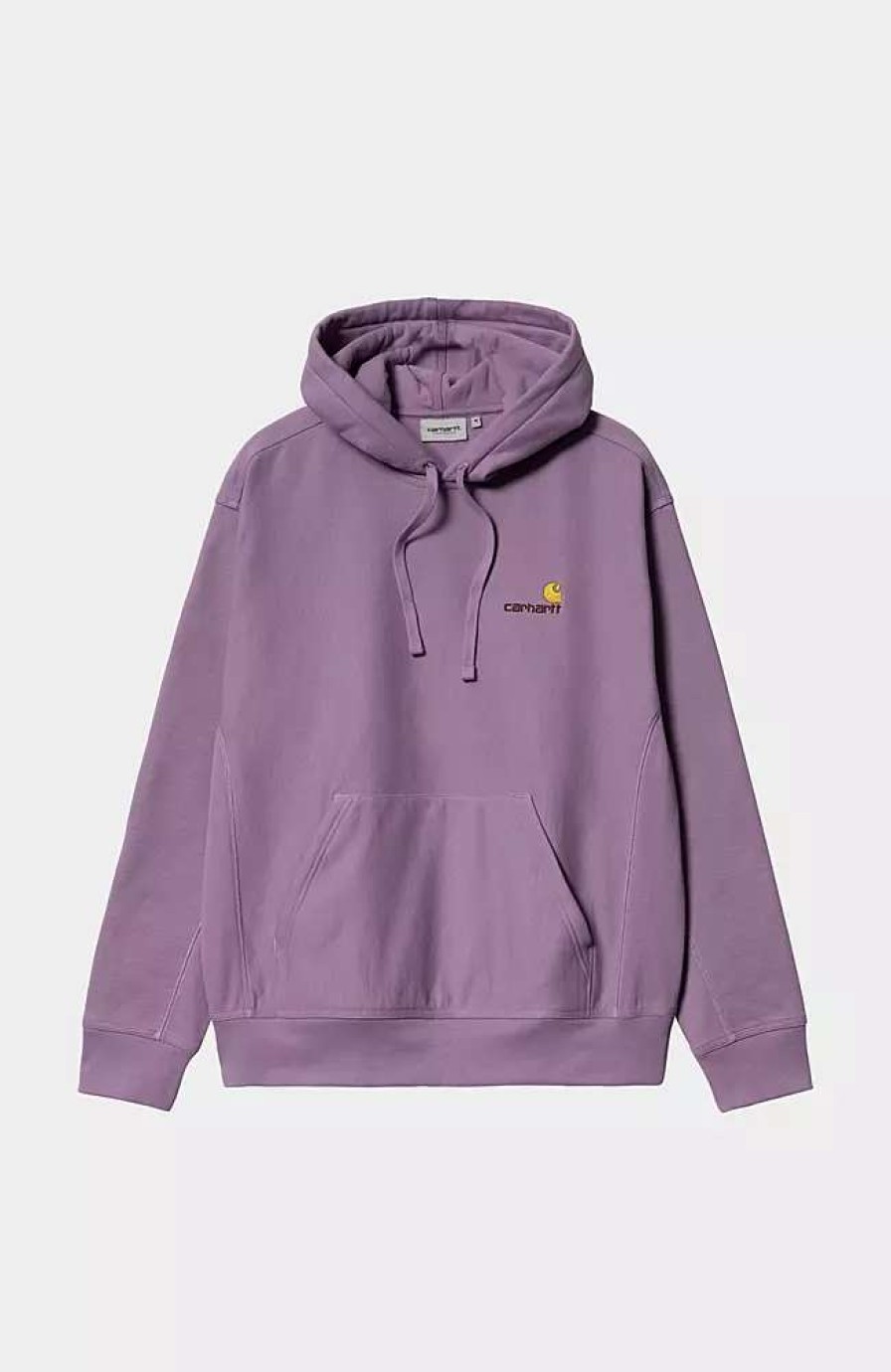 Clothing * | Carhartt Wip Hooded American Script Sweatshirt