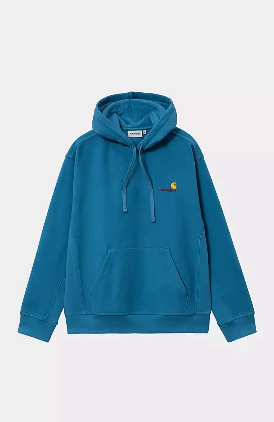 Clothing * | Carhartt Wip Hooded American Script Sweatshirt