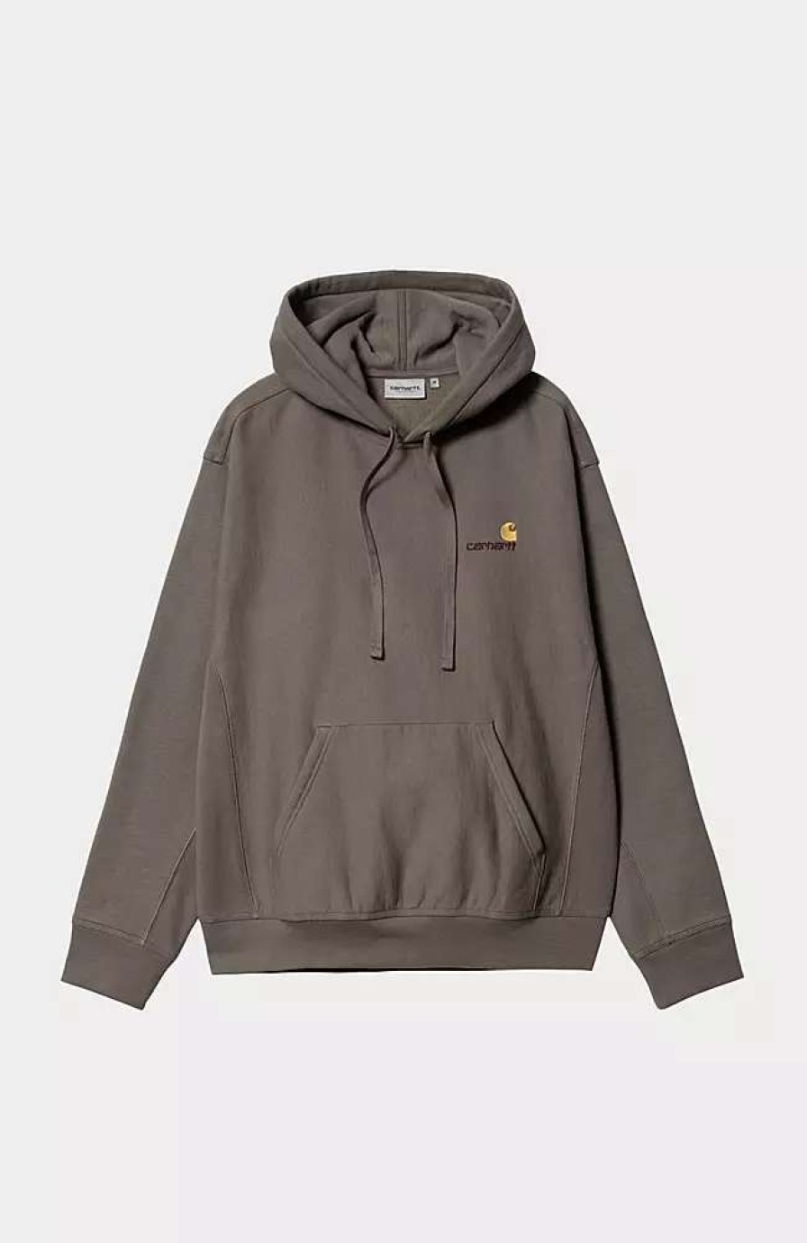 Clothing * | Carhartt Wip Hooded American Script Sweatshirt