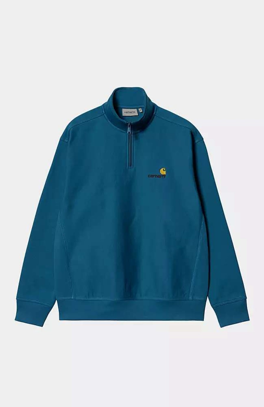 Clothing * | Carhartt Wip Half Zip American Script Sweatshirt