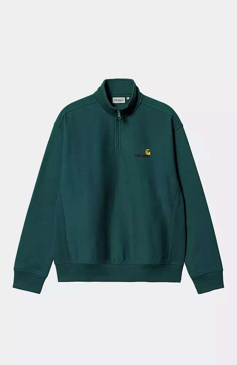 Clothing * | Carhartt Wip Half Zip American Script Sweatshirt