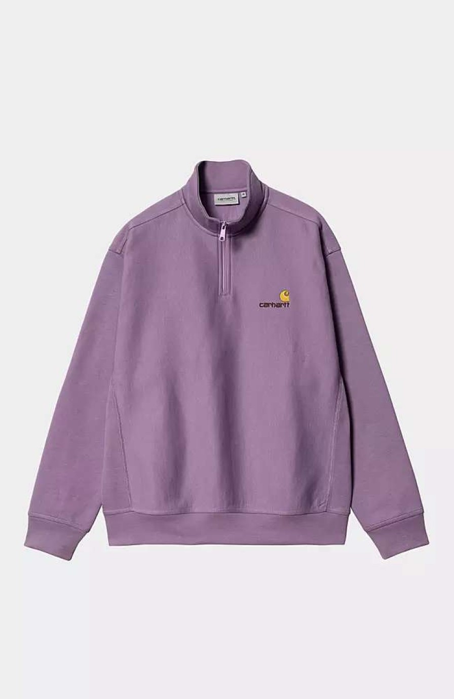 Clothing * | Carhartt Wip Half Zip American Script Sweatshirt