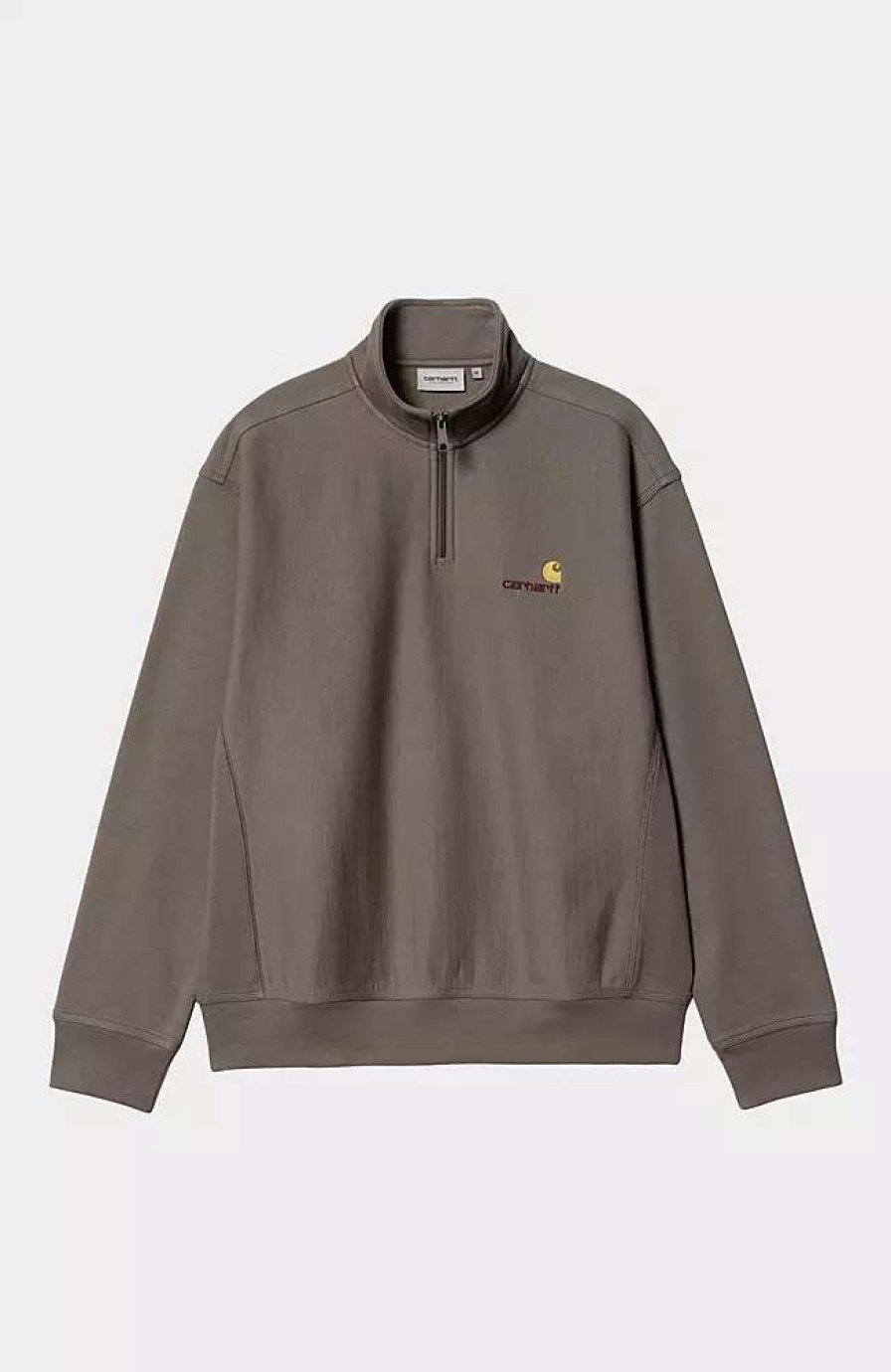 Clothing * | Carhartt Wip Half Zip American Script Sweatshirt